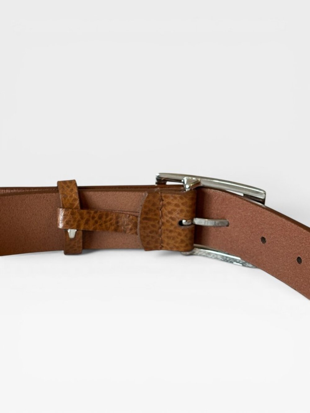 New York & Company Brown Textured Belt Silver Buckle Size Medium 37” - Picture 6 of 13